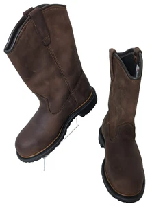 Botas de trabajo Red Wing 2272 para hombre 7.5D EH puntera de seguridad de cuero marrón pull-on hechas en EE. UU. - Imagen 1 de 19
