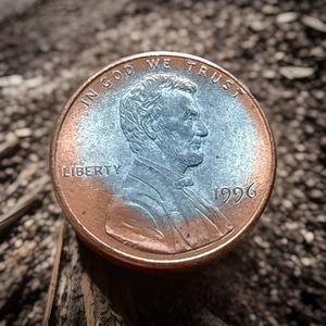 1996 LINCOLN CENT STRUCK ON PARTIAL UNPLATED PLANCHET HIGH GRADE BOTH SIDES LV - Picture 1 of 3