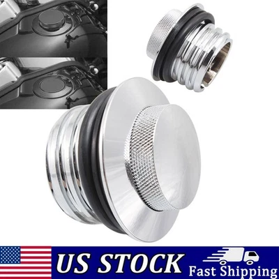 Tapa de tanque de gasolina emergente en el sentido de las agujas del reloj cromada para Harley Road King Dyna Fat Bob Softail Foto 1 de 4