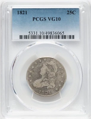 1821 Capped Bust Quarter PCGS VG-10 - Image 1 of 2