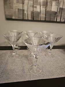 7 Godinger Shannon Crystal Ingrid Martini Glasses 6.75" Tall - Picture 1 of 3