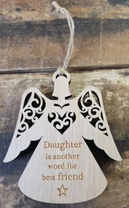 Weihnachten Holz Ornament Laser geschnitten Engel "Tochter ist ein anderes Wort für das Beste... - Bild 1 von 4