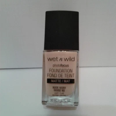 Wet N Wild Photo Focus Foundation Nude Ivory Neutral Matte 363C Make Up 95 FL. - Image 1 of 2