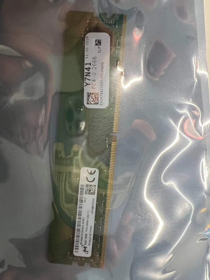 Y7N41  OEM 8GB 1Rx8 PC4-U 2666V DDR4 RAM Memory Module - Image 1 of 1