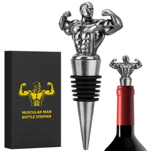 Muscular Man Wine Stopper Bottle Stoppers for Champagne Party Gifts for Men - Picture 1 of 16