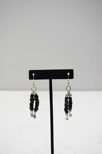 Pendientes de vidrio negro - Imagen 1 de 2