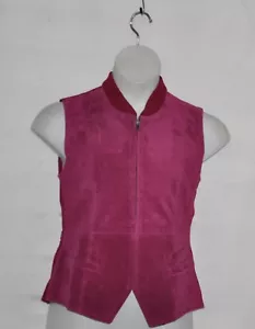 Linea by Louis Dell'Olio Suede W Knit Vest Size S Raspberry - Picture 1 of 2