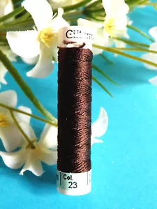 92B / Beautiful Coil Pure Wire Silk Drawstring Gutermann Brown N° 23 - Picture 1 of 1