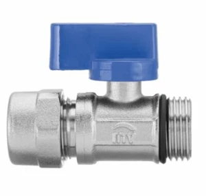 Tubo de compresión de válvula de cierre macho azul/rojo PEX 16 mm x 1/2 - Imagen 1 de 3