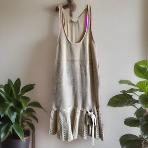 Moda International Crocheted Knit Sleeveless Razorback Lined Dress Size M NWT - Picture 1 of 9