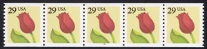 2526 29c Tulipán PNC Tira de 5 Placas # S2222, Perf 10, Sin Usar NH - Imagen 1 de 2