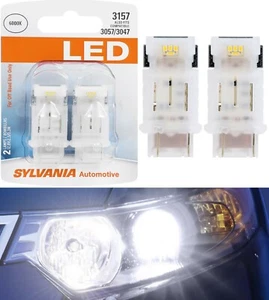 Sylvania LED Light 3157 White 6000K Two Bulbs Front Turn Signal Replace Lamp EO - Picture 1 of 12