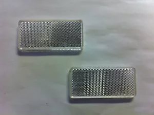 2 reflectores rectangulares blancos, autoadhesivos, montaje en poste de entrada, etc. - Imagen 1 de 1