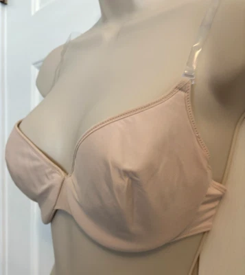 34D Beige Desnudo LIRIO DE FRANCIA 1596 SUJETADOR CON AROS Transparente CONVERTIBLE Correa Acolchada Foto 1 de 4
