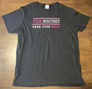 Pink Whitney Spittin Chiclets Black T-shirt Vodka Take Your Shot Size Large - Picture 1 of 3