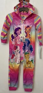 My Little Pony Girls Small Hooded One-Piece Zip-Up Footless Outfit NWT! A6516 - Picture 1 of 9