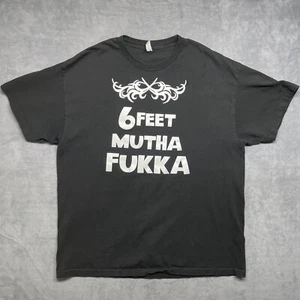 Camiseta gráfica negra AlStyle Apparel Cotton 2XL COVID 6 Feet Away - Imagen 1 de 10