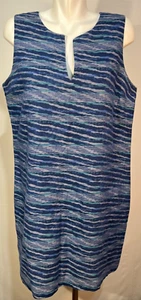 Nautica 14 XL Dress Linen Blend Blue Teal Side Zipper - Picture 1 of 6