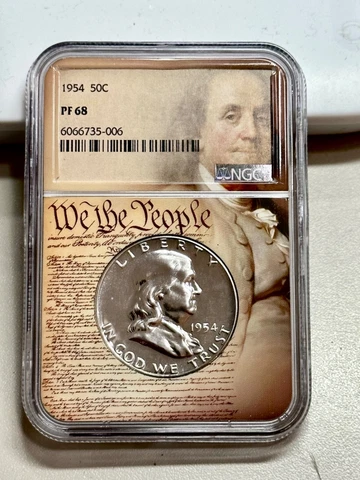 1954 PROOF  FRANKLIN HALF DOLLAR   NGC  PF68   WE THE PEOPLE HOLDER Cover