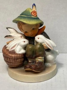 Goebel Hummel Playmates Figurine TM3 Boy Playing with Bunnies VERY GOOD COND - Picture 1 of 6