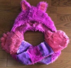 Cheshire Cat Long Scarf Muffler Hood Gloves Ear Warm Tokyo Disney Resort Limited
