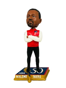 MOSES MALONE PHILADELPHIA SIXERS 76ERS 50 GREATEST PLAYERS FOREVER BOBBLEHEAD - Imagen 1 de 5
