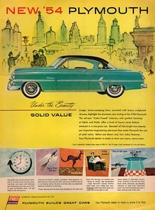 Plymouth Belvedere 1954 cupé "Under the Beauty" anuncio impreso en color original - Imagen 1 de 1