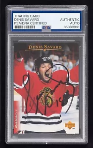 Tarjeta de cubierta superior firmada por Denis Savard 1996 #434 (PSA) Chicago Blackhawks - Imagen 1 de 2