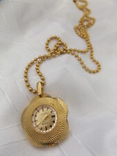 VIVA SWISS GOLD PLATED MECHANICAL PENDANT WATCH NECKLACE