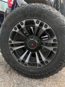 Gloss Milled 20” Inch WHEELS AND TIRES SET 35x12.50R20L XD851 MONSTER 3 - Picture 1 of 6