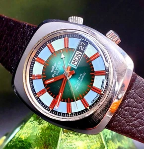 Vintage Rare ROYCE Swiss 1970's "Twin-Matic" Alarm Men's Watch - Just Serviced ! - Picture 1 of 2