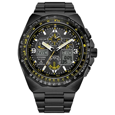 Citizen Men's Eco-Drive Chronograph Black Stainless Steel Watch 46 MM JY8127-59E - Image 1 of 4