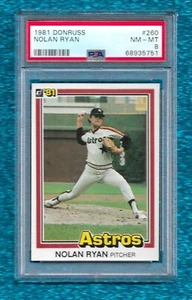 1981 DONRUSS #260 NOLAN RYAN PSA 8 NM-NEUWERTIG HOF HOUSTON ASTROS ENGELS METS TEXAS - Bild 1 von 1