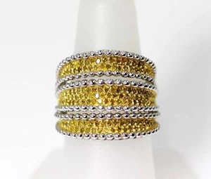 Hermoso Anillo Estilo Pila Diamante Vermeil Plata Esterlina Talla 8.25 - 6732 - Imagen 1 de 6