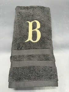 Black Monogram Hand Towel W/ B - Picture 1 of 4