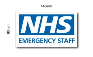2 NHS NOTFALLPERSONAL VINYL AUFKLEBER 140mm x 80mm BESTE QUALITÄT SELBSTKLEBEND  - Bild 1 von 1