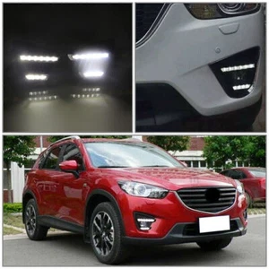 2x LED Front DRL Daytime Running Lights Fit Mazda CX-5 2013-2016 Double Colors - Imagen 1 de 10