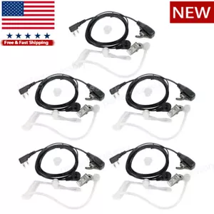 5Pcs Earpiece with Mic Headset 2Pin For Kenwood/Baofeng/Retevis Two Way Radio - Picture 1 of 15