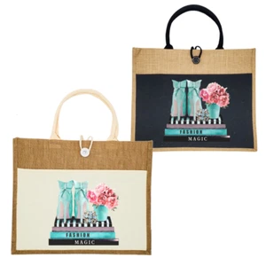 Custom Canvas Tote Bag, Large Size - A.H Tiff - Black or Cream Tote - Picture 1 of 13