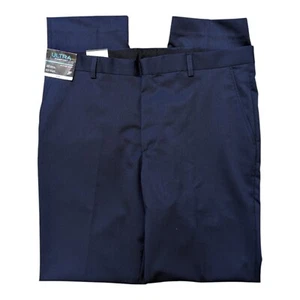 Pantalones de vestir JF J Ferrar 36x34 azul marino súper ajustados delanteros planos ultra cómodos nuevos - Imagen 1 de 7