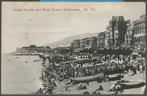 POSTCARD GRAND PARADE AND WISH TOWER EASTBOURNE C1909 - Picture 1 of 2