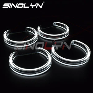 LED Angel Eyes Kit Crystal Halo Ring For BMW 3 Series E46 Non Projector Headlamp - Picture 1 of 9