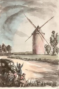 AQUARELLE COULEUR VIEUX MOULIN/ Moulin de Bellien à Mazeuil ( Vienne ) - Imagen 1 de 1