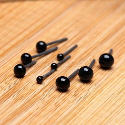 150 pares de ojos de vidrio 2/3/4 mm para agujas fieltro osos muñecas animales ojos negros - Imagen 1 de 4