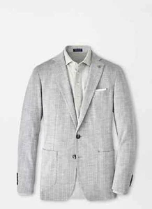 Blazer Peter Millar Corona Artesanal Melton Tejido Rayas Suave 46 L Gris Británico - Imagen 1 de 6