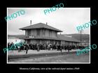 Old Postcard Size Photo Of Monterey California The Railroad Depot Station 1940