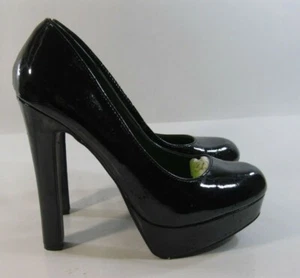 Negro 5.5" Bloque Tacón 1.5`Plataforma Punta Redonda Zapatos Mujer Talla 6 - Imagen 1 de 4