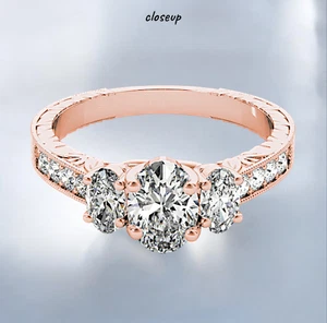 18 Karat Rotgold IGI-zertifizierter im Labor gezüchteter Diamant Verlobungsring 2,00 ct Ovalschliff - Bild 1 von 8