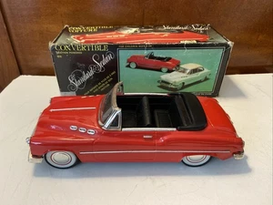 Vintage Style 1950’s Red Buick Convertible Tin Friction Toy Motor Car - W/Box - Picture 1 of 10