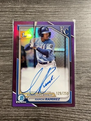 RAMON RAMIREZ 2024 BOWMAN CHROME 1ST AUTOGRAPH PURPLE AUTO /250 - Image 1 of 2